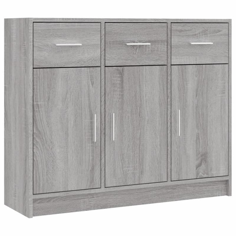 Dressoir – Kast – Opbergmeubel – Bufetkast – Sideboard – Sonoma Grijs – Compact 91x28x75 cm – Duurzaam Plaatmateriaal