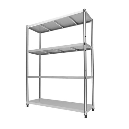 Stalenschap – Opbergrek – Rek – Wandrek – Stelling – 4-Laags Roestvrijstaal – Verstelbare Plankhoogte – 50 KG Draagkracht per Plank