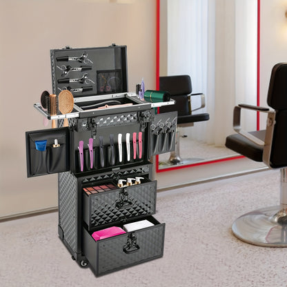 Make-up koffer – Make-up trolley – Beautycase – Cosmetica koffer – Schminkkoffer – Aluminium – Verstelbare trekstang met slot