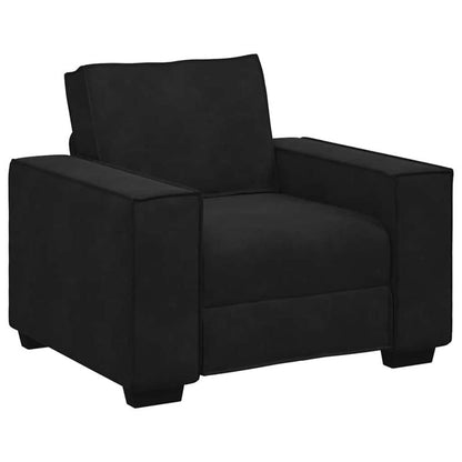 Zwarte Sofa – Bankstel – Loungebank – Zitbank – Velvet Bank – Met 3 Zachte Velvet Kussens – Vlekbestendig – Gemakkelijk Schoon Te Maken