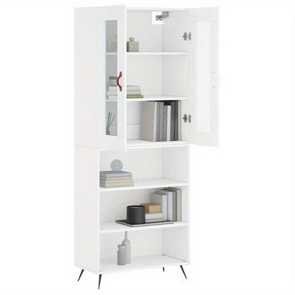 Hoge kast 69.5x34x180cm bewerkt hout wit, Haute Armoire Rangement Chambre, Armoire En Hauteur Rangement, Armoire Haute Noir Rangement, Armoire En Coinde Rangement Haute, Haute Armoire De Rangement, Armoire Rangement Menteau,