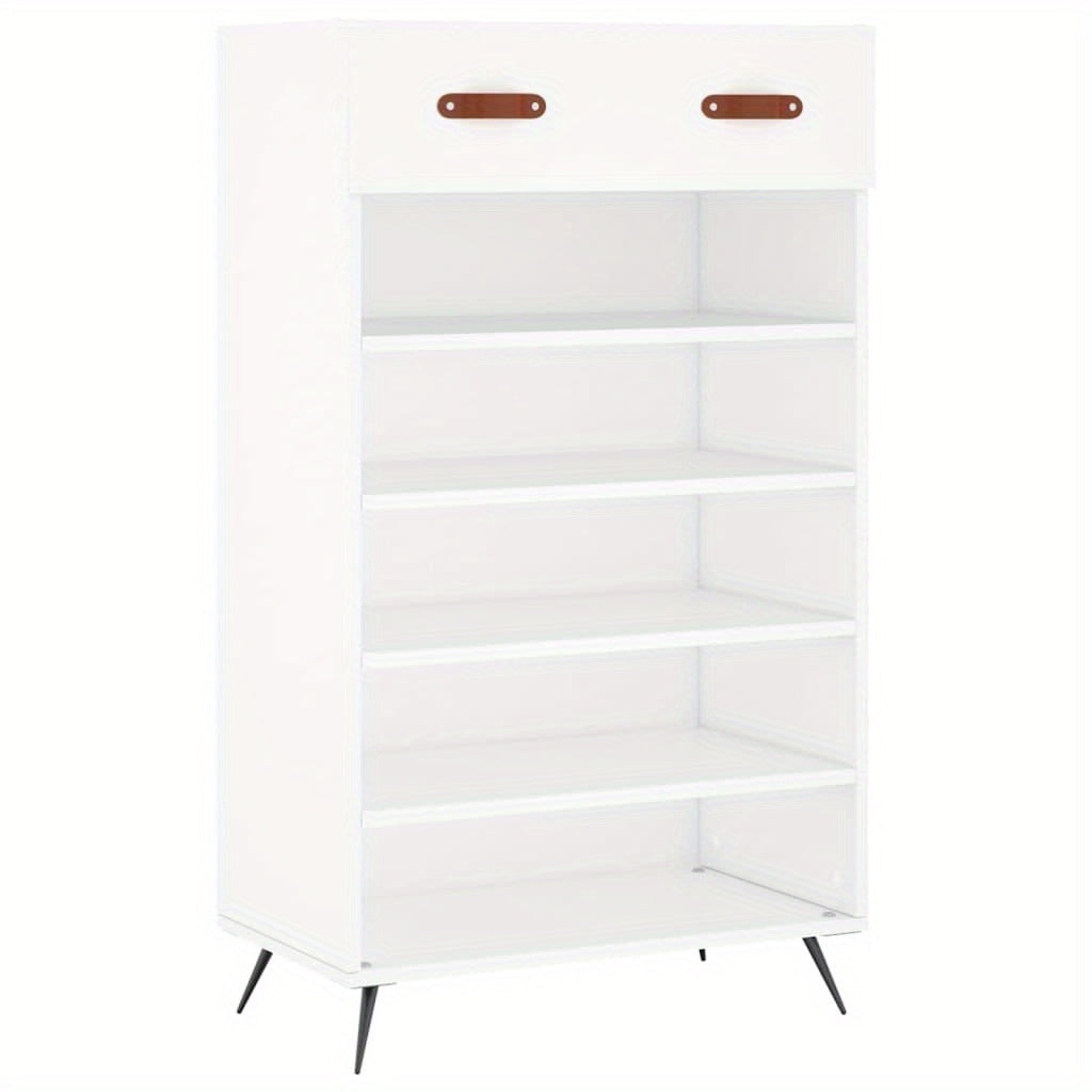 Schoenenkast – Schoenopberger – Schoenrek – Schoenmeubel – Schoenendoos – Wit – 60x35x105 cm – Gemaakt van Stabiel MDF
