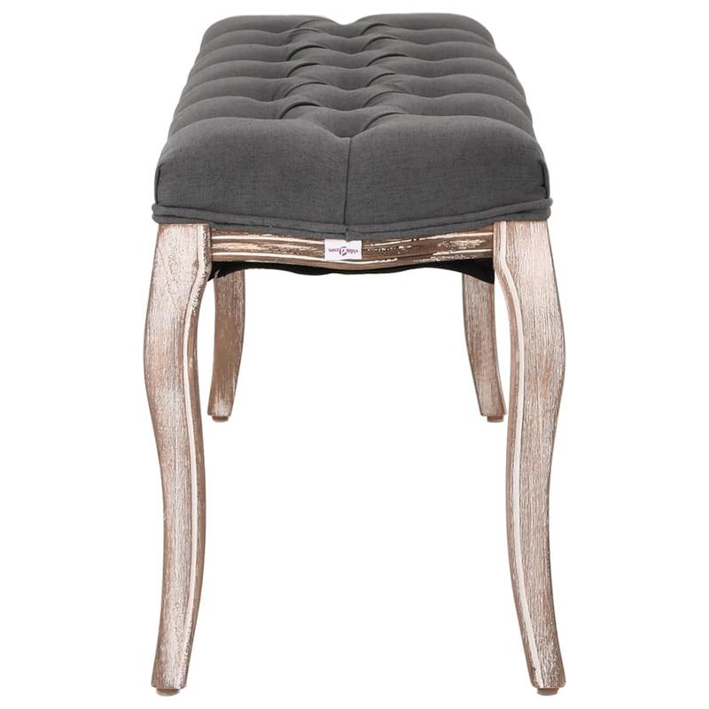 Modern Solid Wood Bench 110x38x48cm - Dark Gray Entryway Bench with Metallic Accents, Versatile Storage Stool for Living Room, Hallway & Home Decor, Storage Bench