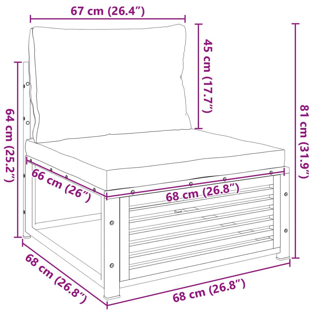 Tuinstoel – Tuinstoel – Balkonstoel – Loungestoel – Stoel Zonder Armleuningen – Massief Acaciahout – Inclusief Comfortabele Kussens
