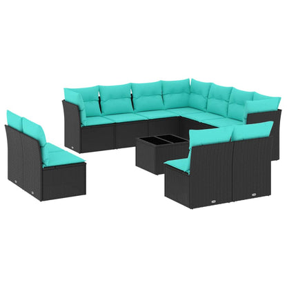 Tuinbank – Buitenbank – Loungeset – Tuintafel – Tuinmeubel – Polyrattan – Inclusief Kussens – Weerbestendig & Onderhoudsvriendelijk