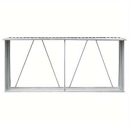 Houtopslag – Brandhoutrek – Haardhoutrek – Houtberging – Houtrek – Gegalvaniseerd Staal – 330x84x152 cm – Weerbestendig en Ventilerend