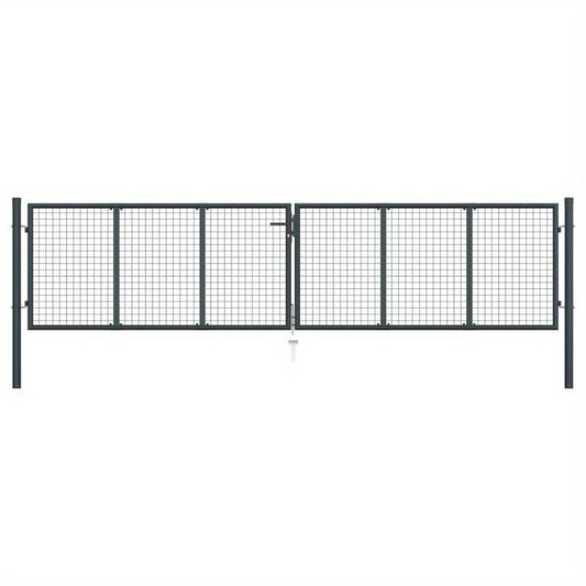Gaaspoort – Tuinpoort – Afsluitingspoort – Accessoirepoort – Antraciet – Gegalvaniseerd Staal – 400x150 cm – Roest- En Corrosiebestendig