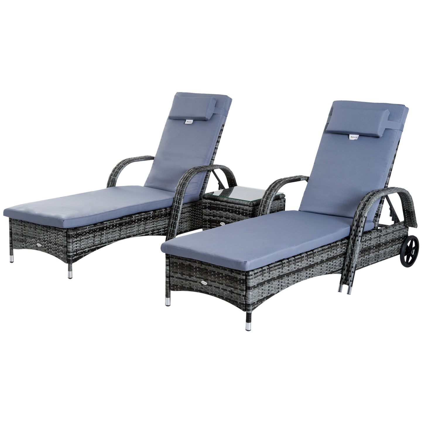 Tuinset Ligbedden – Zonnebedden – Loungestoelen – Ligstoelen – Ligbanken – Verstelbare Rugleuning – UV-bestendig Resin