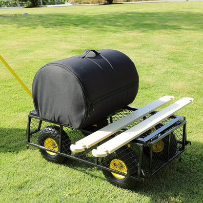 Tuinkar – Tuinwagen – Bolderkar – Transportkar – Kiepkar – 498,95 kg Draagvermogen – 240° Draaibare Handgreep – 25,4 cm Luchtbanden – Afneembare Zijpanelen