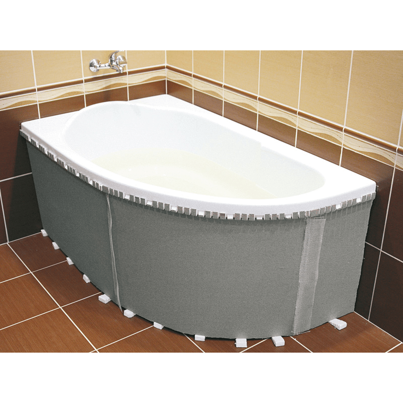 Badkuip Bekleding – Badombouw – Badkuip Omranding – Badkuip Afwerking – Hoekbad Omkasting – Lichtgewicht Styropor – Direct Te Betegelen – Universele Pasvorm – Stevig Met Mesh Versteviging