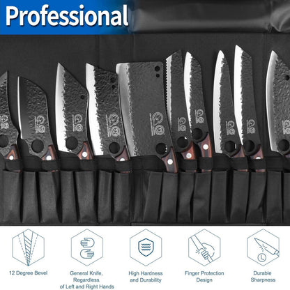 10-Delige Keukenmessenset – Messenset – Keukenmessen – Snijset – Koksset – Ergonomische Handvatten – Gehard Staal