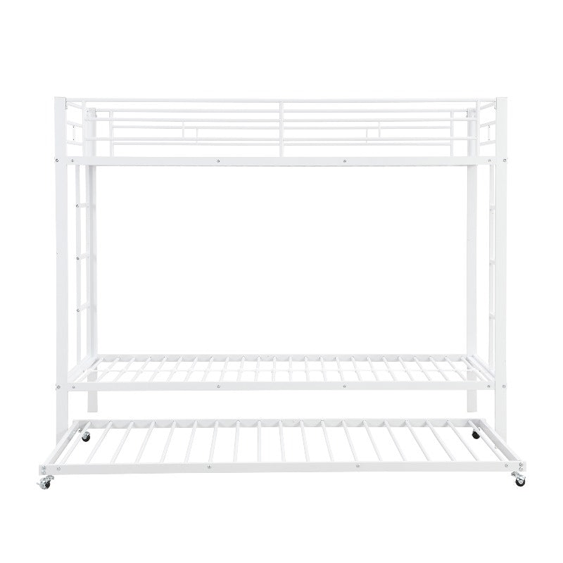 Stapelbed Met Uittrekbed – Stapelbed – Hoogslaper – Twijfelaar Bed – Kinderbed – 90x200 cm – Metalen Frame – Veiligheidsrails