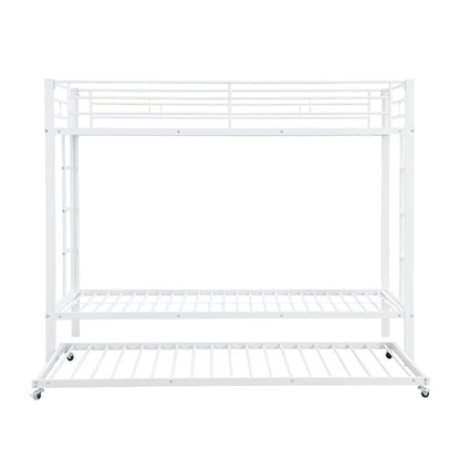 Stapelbed Met Uittrekbed – Stapelbed – Hoogslaper – Twijfelaar Bed – Kinderbed – 90x200 cm – Metalen Frame – Veiligheidsrails