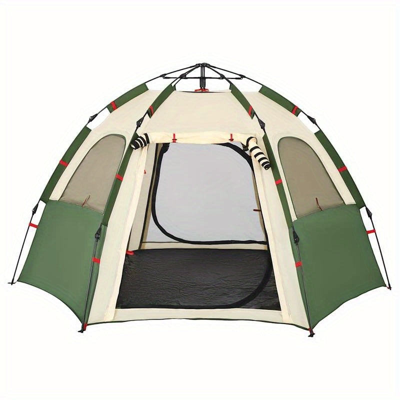 4-Persoons Tent – Familie Tent – Kampeertent – Outdoor Tent – Groene Tent – Quick-Open Systeem – Weerbestendig Polyester