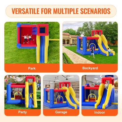 Springkussen – Springkasteel – Bouncier – Opblaasbaar Speelhuis – Kinderspel – Groot 340x260x230 cm – Duurzaam Oxford Stof – Inclusief Blower