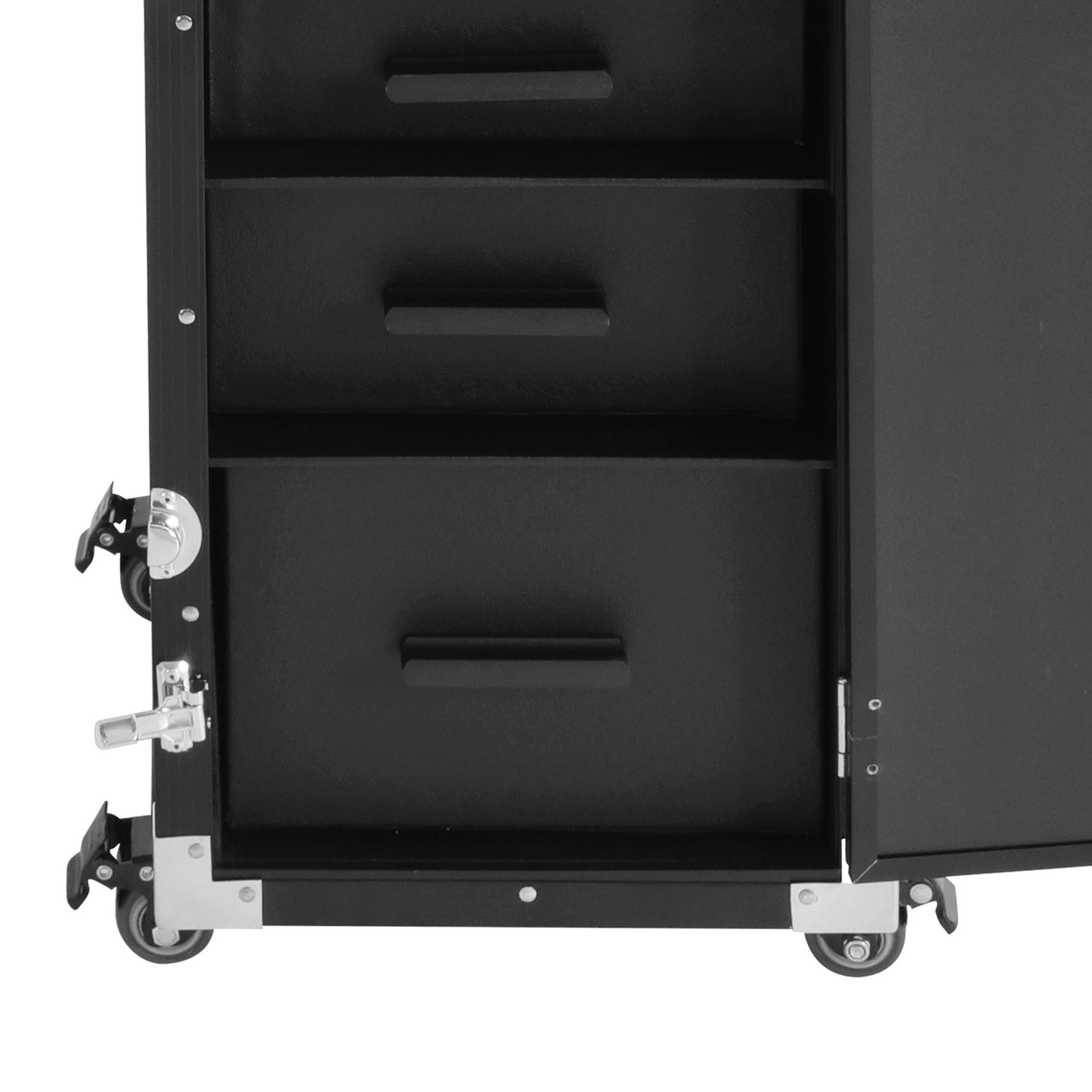 Heavy-Duty Rolling Manicure Table with Folding - Professional Makeup & Embroidery Trolley, Portable Cosmetic Case W/Spacious & Storage Organizer, Heavy-Resistant ABS/ Frame for Artists, Salons, Travel