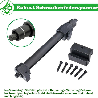 Veercompressor – Veerspanner – Veerpootcompressor – Schokdempergereedschap – Veerwisselaar – Universeel – 3 Verwisselbare Klemmen – Robuust Metaal Met Opbergetui