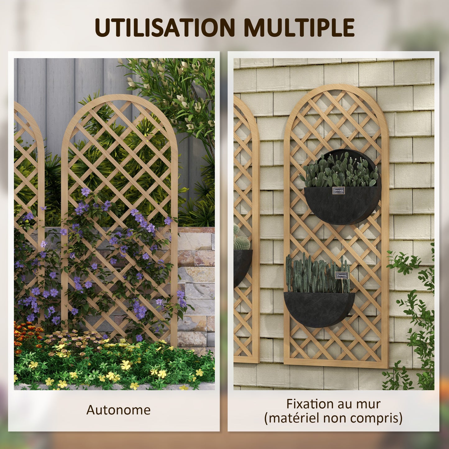 klimrek – klimplantpaneel – tuinafscheiding – klimboog – houten klimrek – duurzaam hout – 60x150 cm