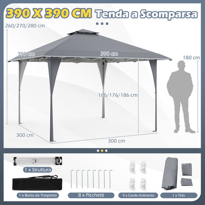 Pop-up Tuinpaviljoen – Tuinhuisje – Partytent – Parasoll – Schaduwdoek – Verstelbare Hoogte – Waterafstotende Oxford Stof