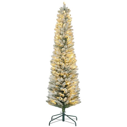 Kunstkerstboom – Nepkerstboom – Kerstboom Kunst – Sfeerverlichting Boom – 180 cm Groen – Geïntegreerde LED Verlichting – Brandvertragend Metalen Voet