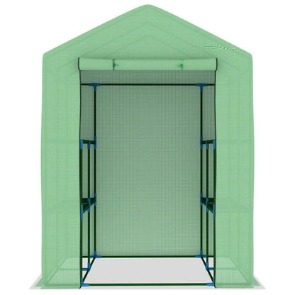 Kweekkas – Tuinkas – Broeikas – Plantenkas – Serre – Stalen Frame – 143x143x195 cm – Ventilatie – Duurzaam Zwart Metaal Met Groene Mesh