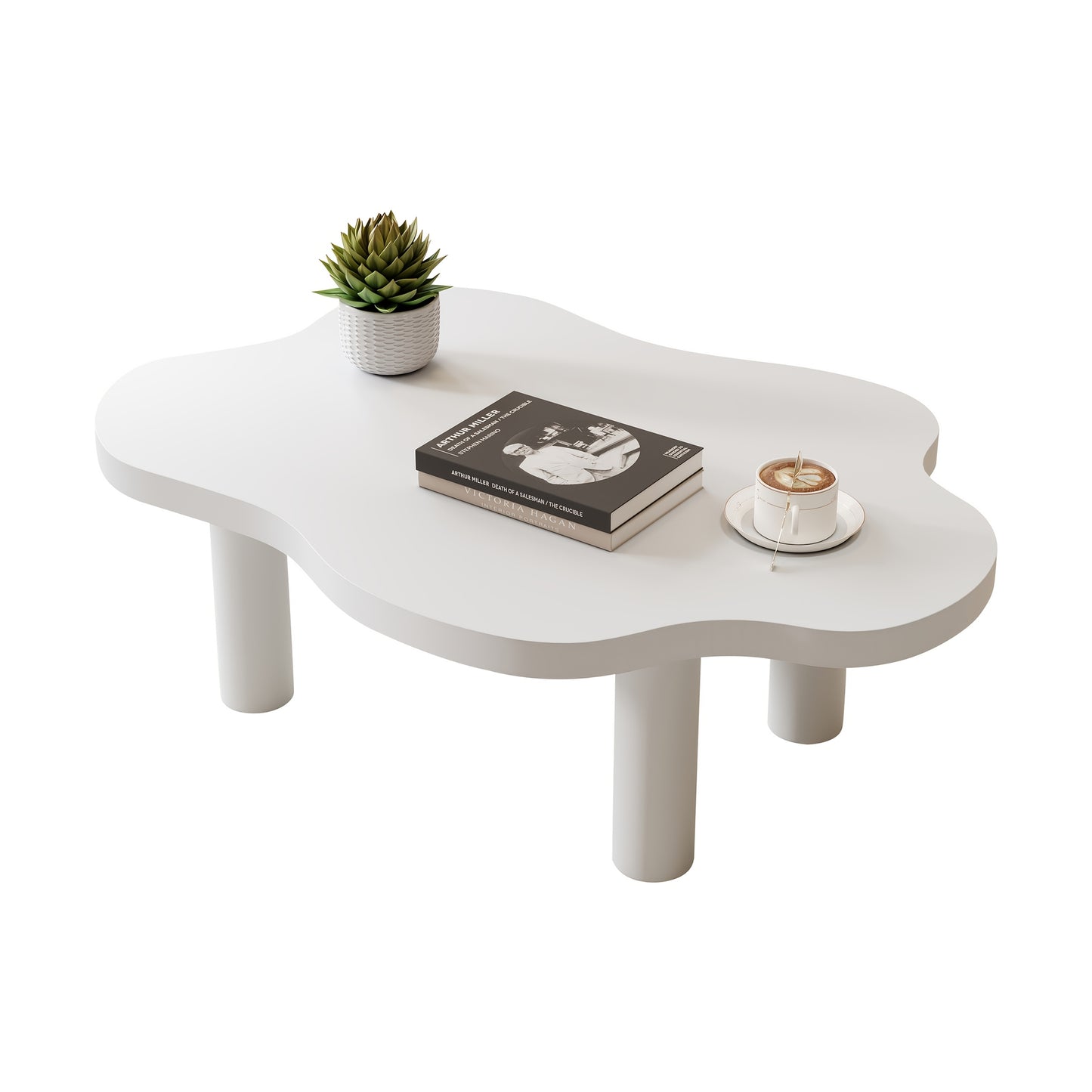 Salontafel Wolkvorm – Koffietafel – Bijzettafel – Woonkamertafel – Design Tafel – Wit – Duurzaam Kunststof – Eenvoudige Montage
