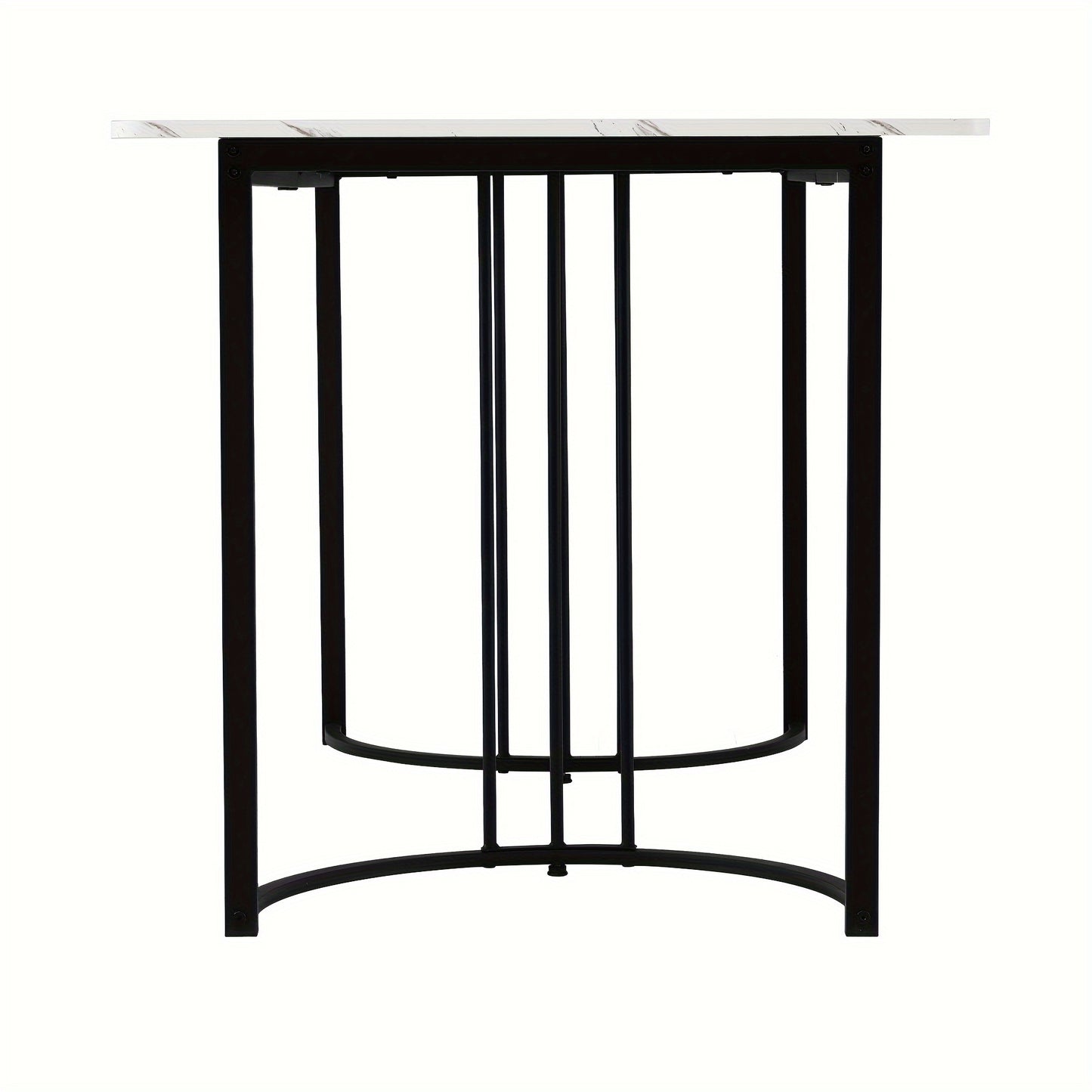 Eettafel – Tafeltje – Keukentafel – Diner tafel – Eetkamertafel – Rechthoekig – MDF Marmerpatroon – Verstelbare Metalen Poten