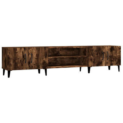 Tv-meubel – Tv-kast – Media Meubel – Lowboard – Dressoir – Massief Hout – 180x31,5x40 cm – 2 Lades en 2 Open Vakken – Geen Montage Nodig