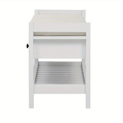 Schoenenbank – Schoenenrek – Zitbank – Opbergbank – Schoenenkast – Modern Wit Design – Gestoffeerd Zitvlak – MDF Hout Stabiel