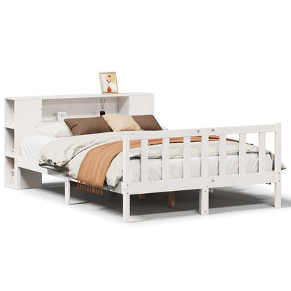 Boekenkastbed – Bedframe – Bedbank – Stapelbed – Slaapbank – Modern Wit – Grenenhouten Frame – Ruimtebesparend Design – Eenvoudige Montage – 120x200 cm