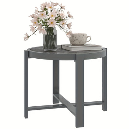 All-Weather Aluminum Side Table - Indoor/Outdoor Round table with Modern design, Lightweight & Sturdy Construction for Patio, Living Room, Office, Camping - Easy Assembly, Maintenance-Free Surface - Perfect Accent Furniture f