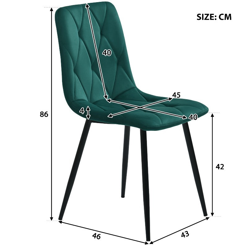 Eetkamerset Rond – Ronde Tafelset – Eettafel Met Stoelen – Dinerset – Eettafelset – Modern Minimalistisch Design – Marmeren Blad & Groen Suède Beklede Stoelen