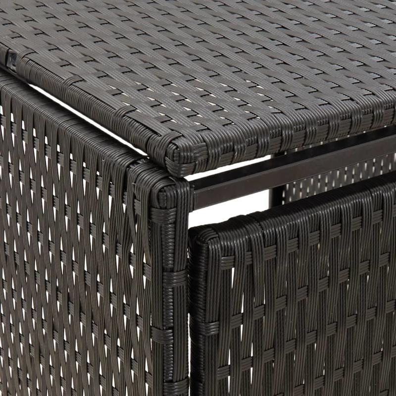 Prullenbakdeksel – Afvalbak Deksel – Vuilnisbak Cover – Afvalbak Hoes – Polyrattan Deksel Nero – Stevig Weerbestendig – Perfecte Pasvorm 274x80x117 cm