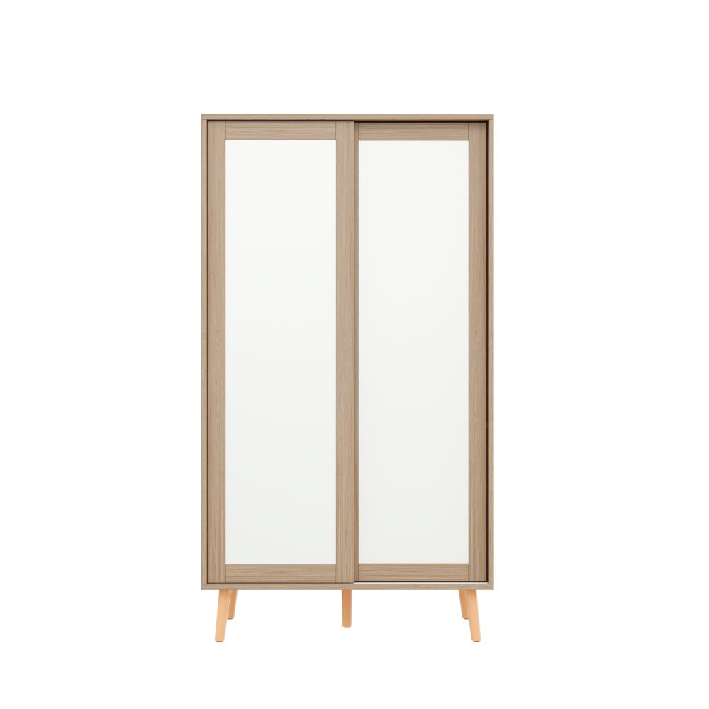 Kledingkast – Garderobekast – Opbergkast – Schuifdeurkast – Slaapkamerkast – Compact 80x46x141,5 cm – Met Schuifdeuren en Ophangstang