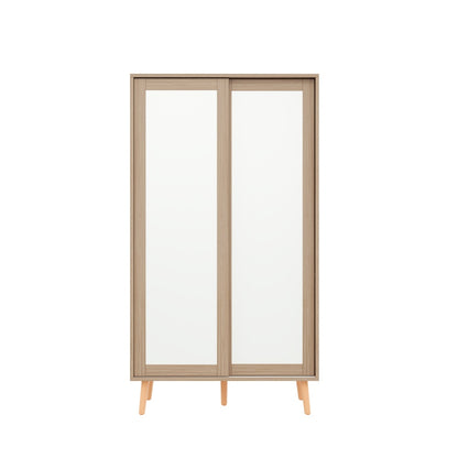 Kledingkast – Garderobekast – Opbergkast – Schuifdeurkast – Slaapkamerkast – Compact 80x46x141,5 cm – Met Schuifdeuren en Ophangstang