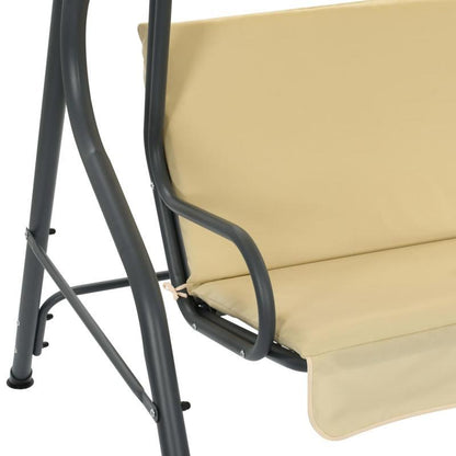 Schommelstoel – Schommelbank – Tuinbank – Schommelmeubel – Hangstoel – Off-White Kleur – 170x110x153 cm Groot – Comfortabele Wiegbeweging