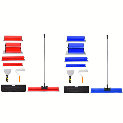 Plamuurmes – Plamuurspatel – Spatel – Kitmes – Schraper – Verstelbare Lengte 86-206 cm – Quick-Change Roestvrijstalen Messen – Rood