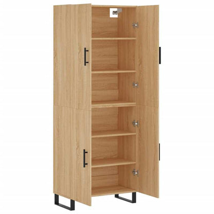 Highboard – Ladekast – Dressoir – Opbergkast – Sideboard – Sonoma Eiken – Duurzaam Houtcomposiet – Metalen Poten – 69,5x34x180 cm
