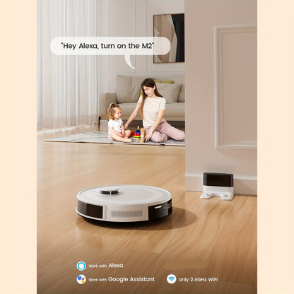 Robotstofzuiger – Robotstofzuiger Met Dweilfunctie – Automatische Stofzuiger – Slimme Reinigingsrobot – Dweilrobot – Laser Navigatie – 6000Pa Zuigkracht & 240 Min Batterijduur – WiFi, App En Alexa Bedienbaar – Witte Variant