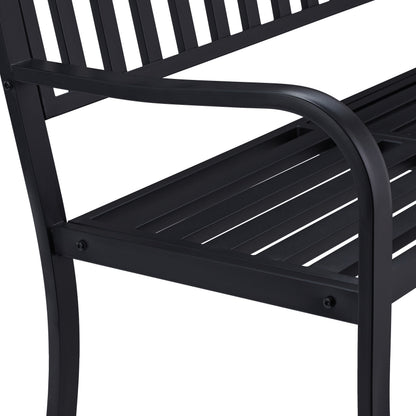 Tuinbank – Buitenbank – Balkonbank – Terrasbank – Zitbank – Opklapbare Tafel – Staal – 150 cm Breed