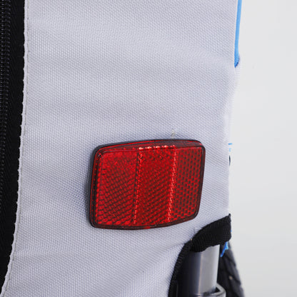 Fietskar Hond – Hondenfietskar – Hondenkar – Fietsaanhanger – Dierenkar – Stalen Frame – Waterdicht Oxford Polyester – Max 30 Kg – Wit Blauw – Met Reflectoren en Vlag