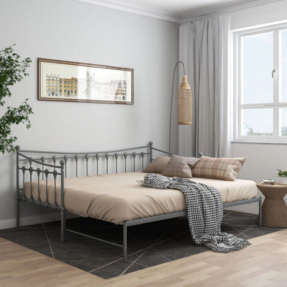 Bedbank – Slaapbank – Logeerbed – Sofa – 90x200 cm – Metalen Frame – Uittrekbaar Bed