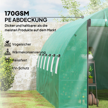 Kas – Tuinkas – Kweekkas – Broeikas – Serre – 600x300x197 cm – UV-bestendige folie – Stabiel gegalvaniseerd stalen frame