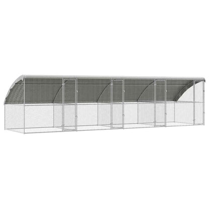 Kippenren – Kippenhok – Buitenren – Dierenren – Vogelkooi – Gegalvaniseerd Staal – Extra Groot 800x200x198,5 cm – Duurzaam En Weerbestendig