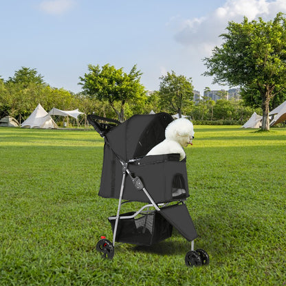 Hondenbuggy – Dierenwagen – Huisdierenwagen – Wandelwagen – Dierenbuggy – Lichtgewicht Met Metalen Frame – Opvouwbaar Met Grote Opbergmand