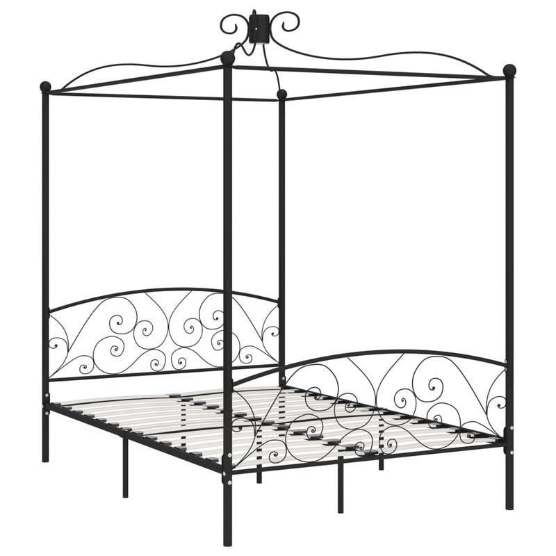 Twijfelaar Bedframe – Bedframe Metalen – Bedframe Zonder Hout – Bedframe 120x200 – Bedframe Zwart – Stevig Metaal – Art Deco Gordijnframe
