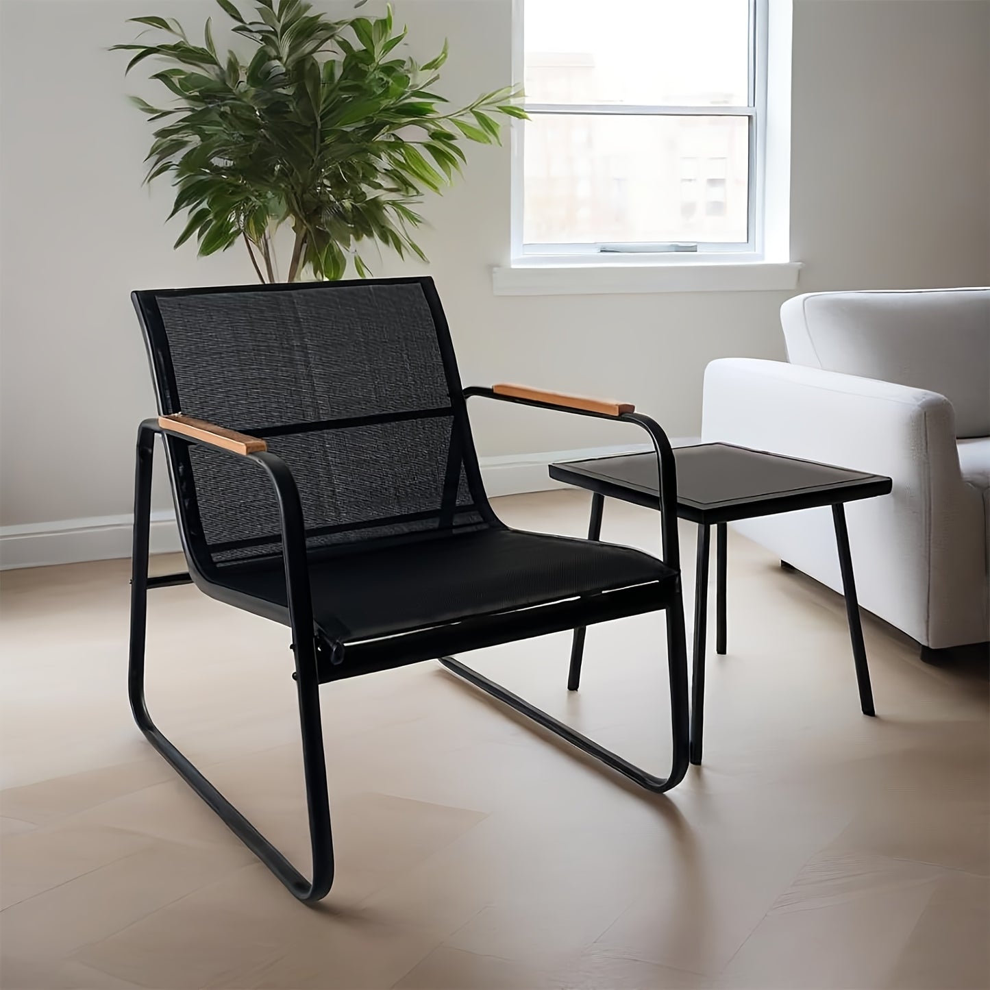 Balkonset – Balkonmeubelset – Bistroset – Tuinset – Loungeset – Duurzaam Stalen Frame – Glazen Tafelblad Met Opbergruimte