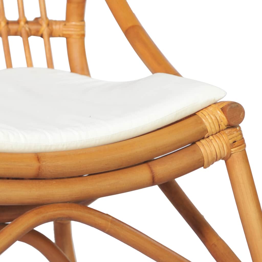 Rotan Stoel – Rotan Fauteuil – Rieten Stoel – Tuinstoel – Loungestoel – Lichtbruin – Linnen Kussen – Natuurlijk Ademend