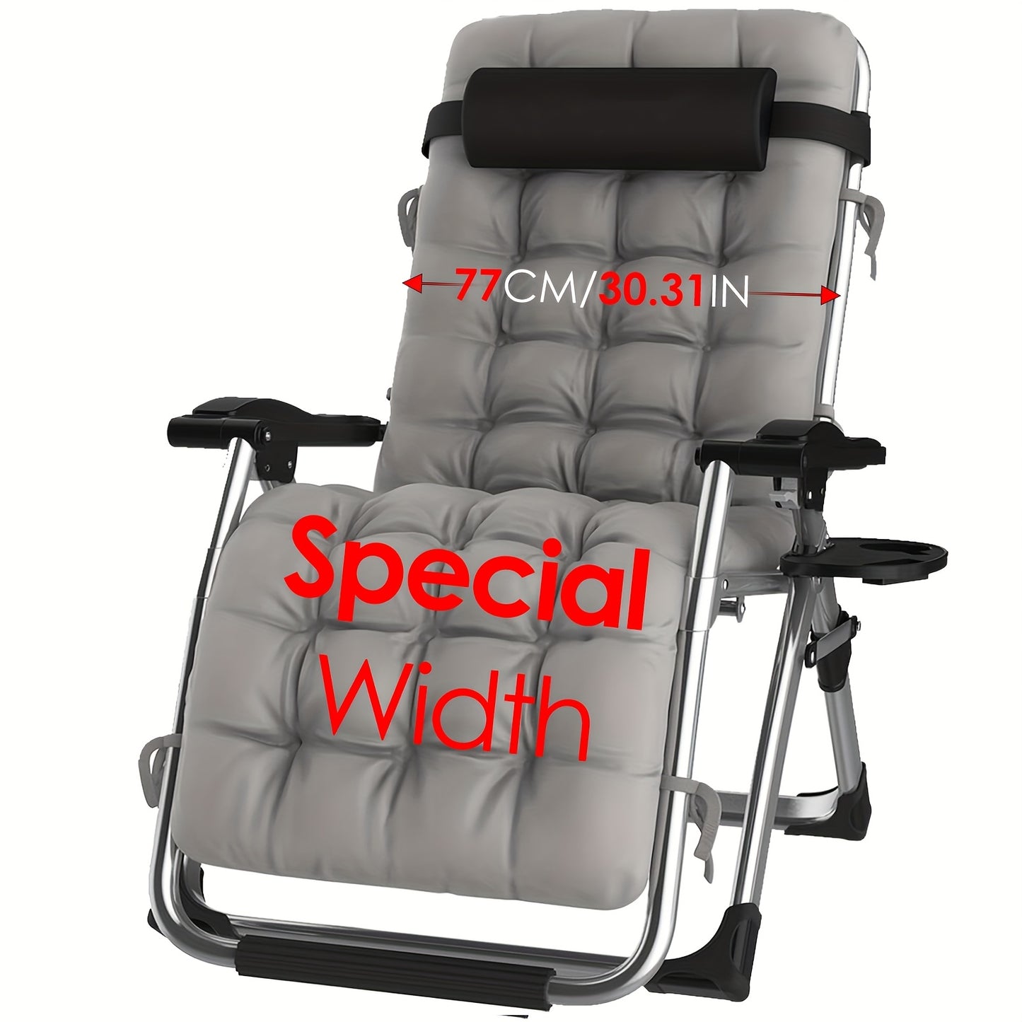 Ligbed – Ligstoel – Zonnebed – Tuinstoel – Lounger – Opvouwbaar – Verstelbare Hoofdsteun – Extra Breed 77 cm