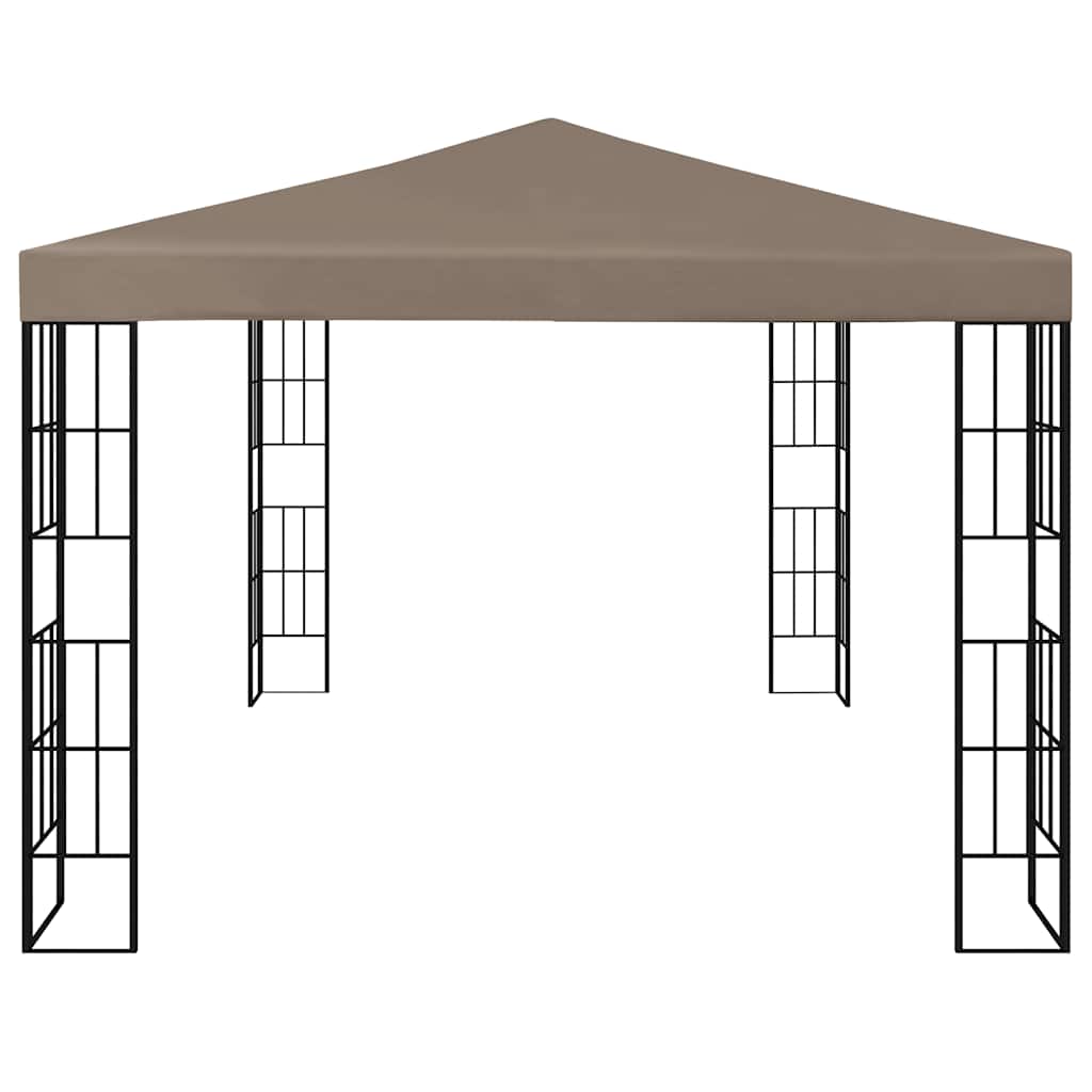 Tuinkamer – Overkapping – Prieel – Tuinoverkapping – Tuinhuisje – 3x4 Meter – Ventileerbaar Polyester Dak – Ingebouwde Sfeerverlichting Taupe